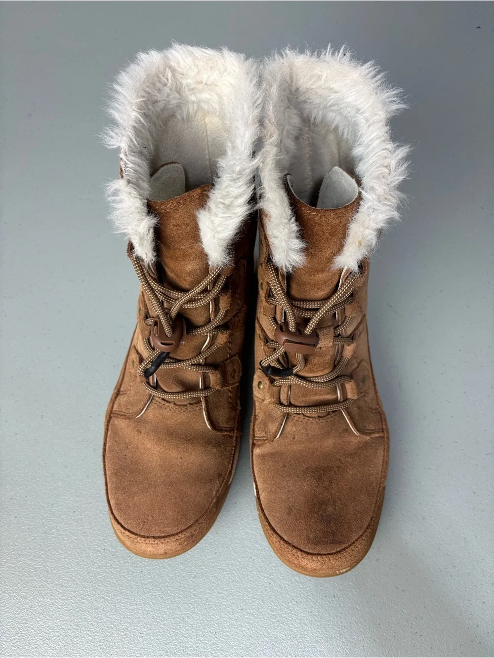 Sorel Whitney II Joan Lace Girls Boots Winter Waterproof Size 6 Snow Brown Tan